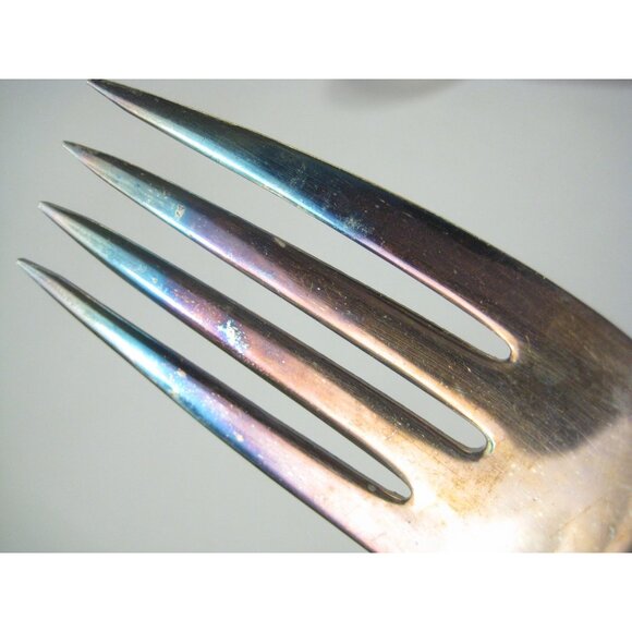 Concept Pattern 1957 Vintage Supreme Silver Plate Serving Fork Spoon 2 Set - Picture 4 of 7